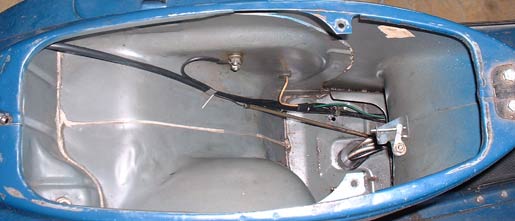 Underseat space on a Vespa smallframe